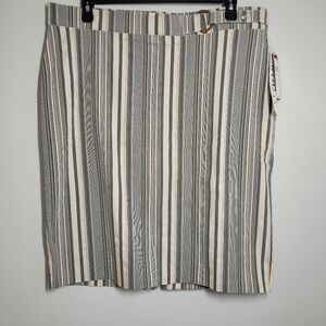 LOVE SCARLETT Striped Pencil Skirt in Black and Cream 2X